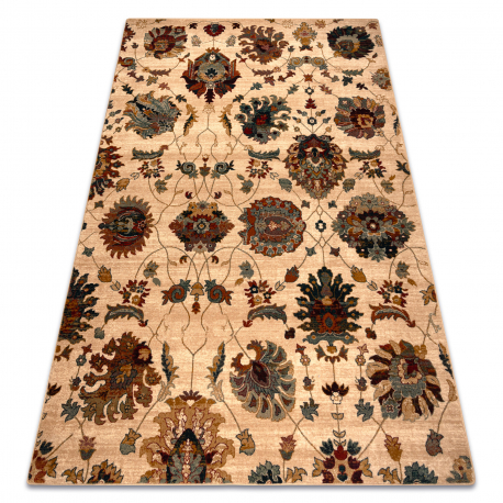 Wollteppich OMEGA LATICA Blumen Creme