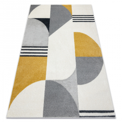 Tapete FUSION 1327 branco / cinza escuro / ouro - Geométrico, moderno, abstrato