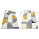 Carpet FUSION 1327 white / dark grey / gold - Geometric, modern, abstract