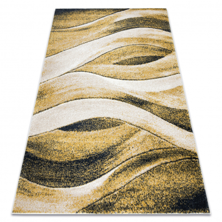 Carpet FUSION 1617 yellow / cream - Waves, modern, abstract