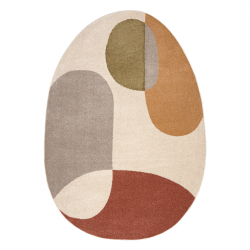 Teppe FUSION 5706 krem / terrakotta Shape - Geometrisk, moderne, abstrakt, uregelmessig