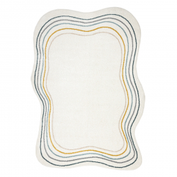 Matto FUSION 5707 valkoinen / tummanvihreä Shape - moderni, epäsäännöllinen