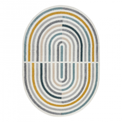 Matta FUSION 5711 vit / mörkgrön Shape - Geometrisk, modern, abstrakt, oregelbunden