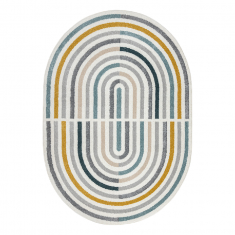 Kilimas FUSION 5711 balta / tamsiai žalia Shape - Geometrinis, modernus, abstraktus, netaisyklingas