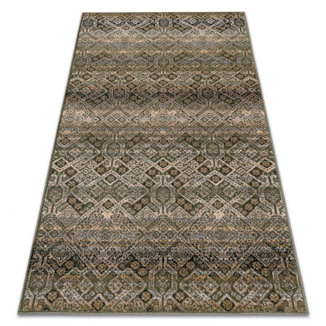 Dywan wełniany NAIN Ornament, kwiaty 1044/51058 zielony / beż