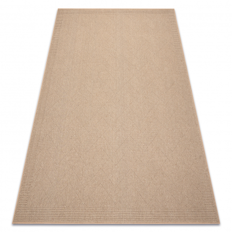 Covor din lână VILLA 7636/77800 Zigzag SIZAL, țesut plat bej 