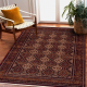 Carpet Wool KESHAN fringe, Ornament, frame oriental 1256/53578 claret / beige