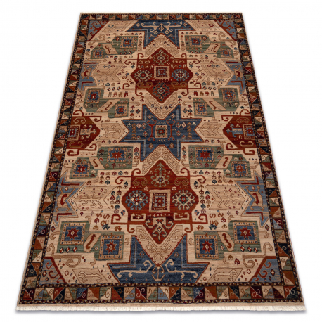 Carpet Wool KESHAN fringe, ethnic, oriental 1250/53565 beige / terracotta