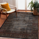 Tapis en laine KESHAN franges, Cadre oriental 1251/53511 L'or / bleu foncé