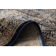 Tapis en laine KESHAN franges, Cadre oriental 1251/53511 L'or / bleu foncé
