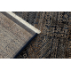 Tapis en laine KESHAN franges, Cadre oriental 1251/53511 L'or / bleu foncé
