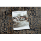 Tapis en laine KESHAN franges, Cadre oriental 1251/53511 L'or / bleu foncé