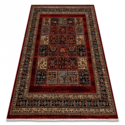 Tappeto in lana KESHAN frange, Patchwork orientale 1257/53588 terracotta / beige
