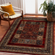 Vilnonis kilimas KESHAN kutai, Patchwork rytietiškas 1257/53588 oranžinė / smėlio spalvos