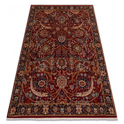 Alfombra de lana KESHAN franjas, Ornamento oriental 6650/53578 terracota / beige