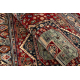 Covor Lână KESHAN franjuri, Ornament, cadru oriental 7275/53588 vin roșu / verde