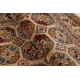 Tapete de lã KESHAN franjas, Moldura, oriental 7874/53555 bege / terracota