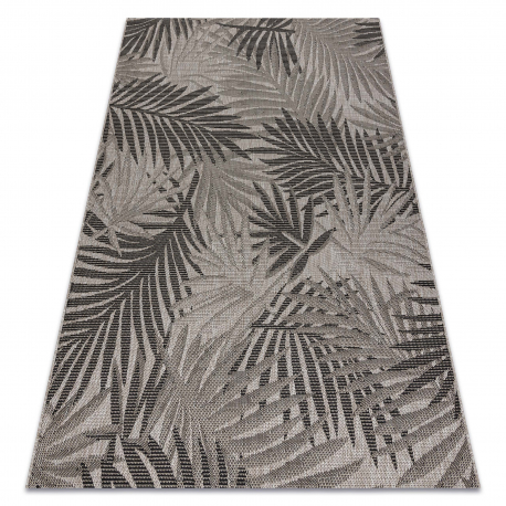 CARPET SIZAL FLOORLUX 20504 LEAVES silver / black JUNGLE - SECOND-RATE PRODUCT