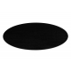 Alfombra ETON PLUS círculo color negro, monocromática, uniforme, lisa