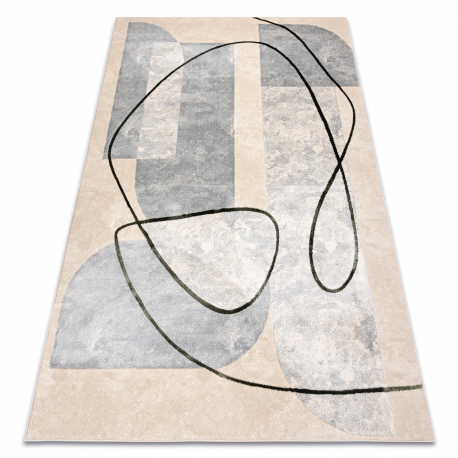 Tæppe ALLURE 9980 Geometrisk - Strukturelle, stilfuld, glamour beige / grøn