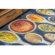 Tapis lavable ANDRE 53240 Cuillères, épices pour la cuisine, antidérapant - gris / beige