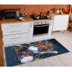 Tapis lavable ANDRE 9002 Cuillères, épices pour la cuisine, antidérapant - bleu / terre cuite