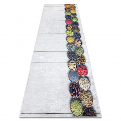 Alfombra lavable ANDRE 33200 Especias, para la cocina, antideslizante - plata / beige