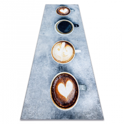 Tappeto lavabile ANDRE 33300 Caffè per la cucina, antiscivolo - grigio / marrone