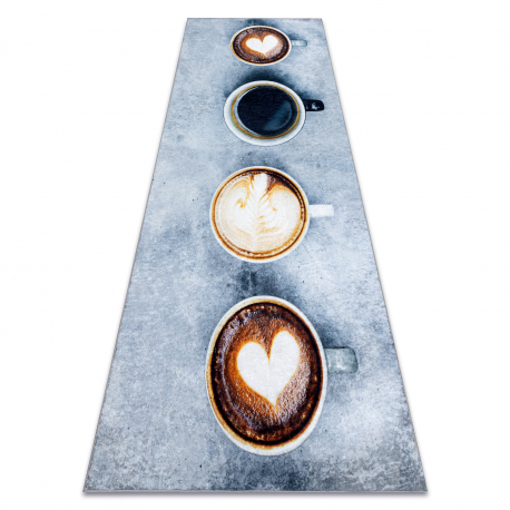 Tappeto lavabile ANDRE 33300 Caffè per la cucina, antiscivolo - grigio / marrone