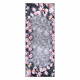 Tapis lavable ANDRE 28170 Fleurs antidérapant - gris et rose