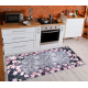 Alfombra lavable ANDRE 28170 Flores antideslizante - gris / rosado
