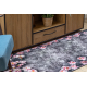Tappeto lavabile ANDRE 28170 Fiori antiscivolo - grigio / rosa