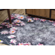 ANDRE 28170 covor lavabil Flori anti-alunecare - gri / roz