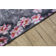 Alfombra lavable ANDRE 28170 Flores antideslizante - gris / rosado