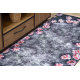 ANDRE 28170 Waschteppich Blumen Anti-Rutsch - grau / rosa
