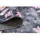 Alfombra lavable ANDRE 28170 Flores antideslizante - gris / rosado