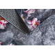 Alfombra lavable ANDRE 28170 Flores antideslizante - gris / rosado