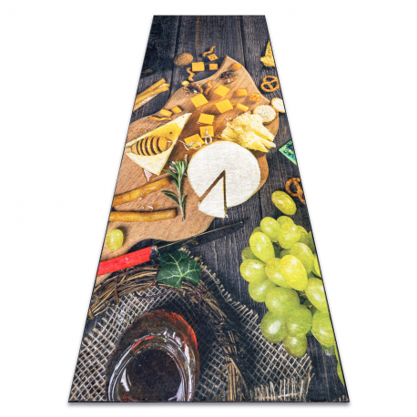 ANDRE 9009 washing carpet Snacks kitchen anti-slip - brown / yellow