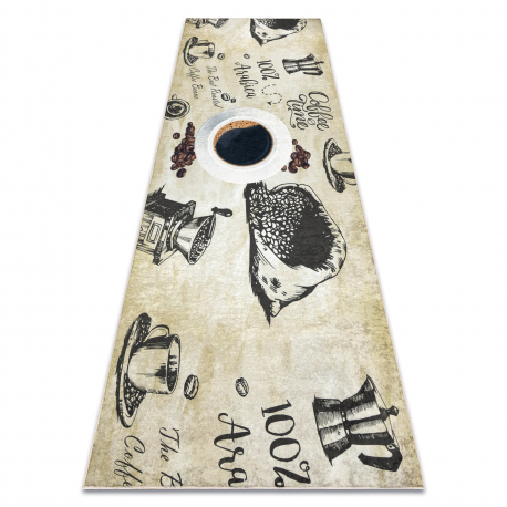 ANDRE 2835 washing carpet Coffee, kitchen, anti-slip - green / brown