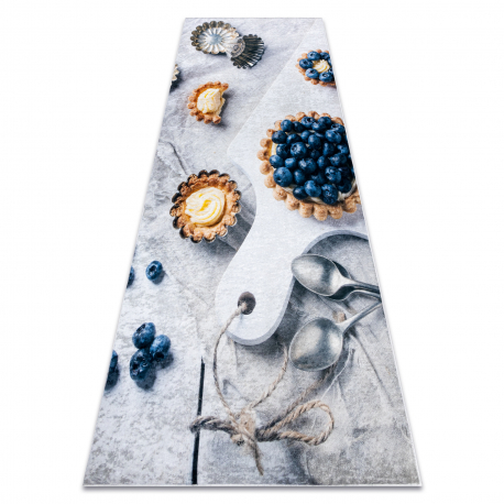 Tappeto lavabile ANDRE 33570 Torte, per la cucina, antiscivolo - argint / beige