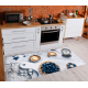 ANDRE 33570 covor lavabil Cupcake-uri, bucatarie, anti-alunecare - argint / bej