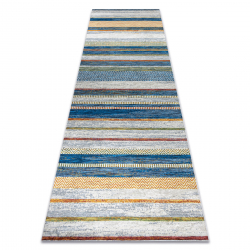 ANDRE 35950 covor lavabil Linii, geometric anti-alunecare - albastru / galben