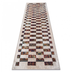 ANDRE 43780 tapijt wasbaar Geometrisch antislip - beige / terracotta