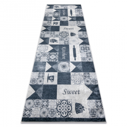 Tapis lavable ANDRE 44211 Carreaux de Lisbonne, pour la cuisine, antidérapant - vache / argent