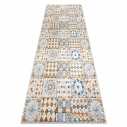 ANDRE 53010 tapijt wasbaar Lissabonse tegels, keuken, antislip - beige / blauw 