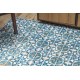 ANDRE 53020 washing carpet lisbon tiles, kitchen, anti-slip - blue / beige
