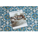 ANDRE 53020 washing carpet lisbon tiles, kitchen, anti-slip - blue / beige