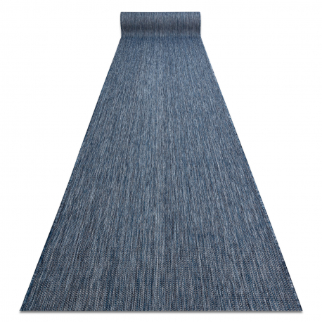 Le tapis de couloir SIZAL SION Mélange tissé à plat bleu foncé