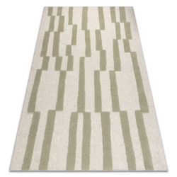 Vlněný koberec FLUX 461.109.SA400 OSTA - Geometrický, strukturální, loft béžový / zelená
