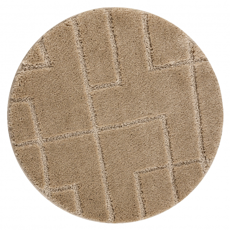 Bathroom rug SUPREME circle LINES, non-slip, soft - beige
